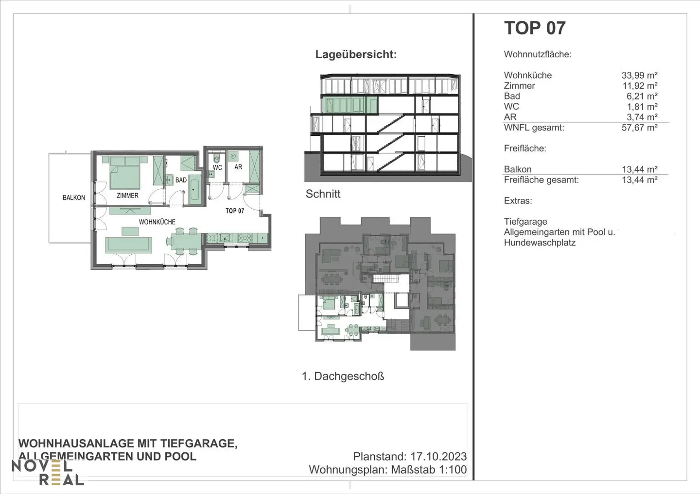 Dachgeschosswohnung Erstbezug Balkon Pool