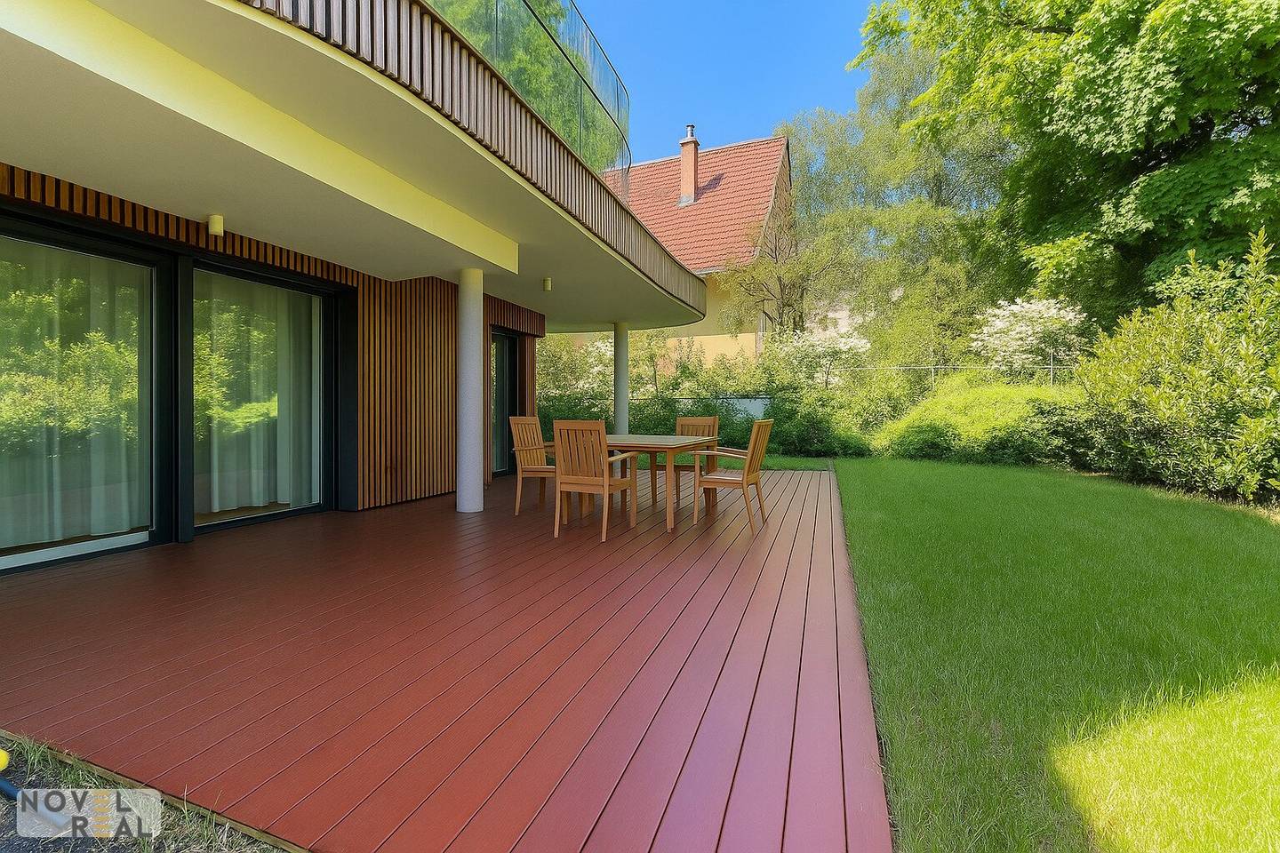 Exclusive living in a green oasis, luxurious garden apartment in Neustift