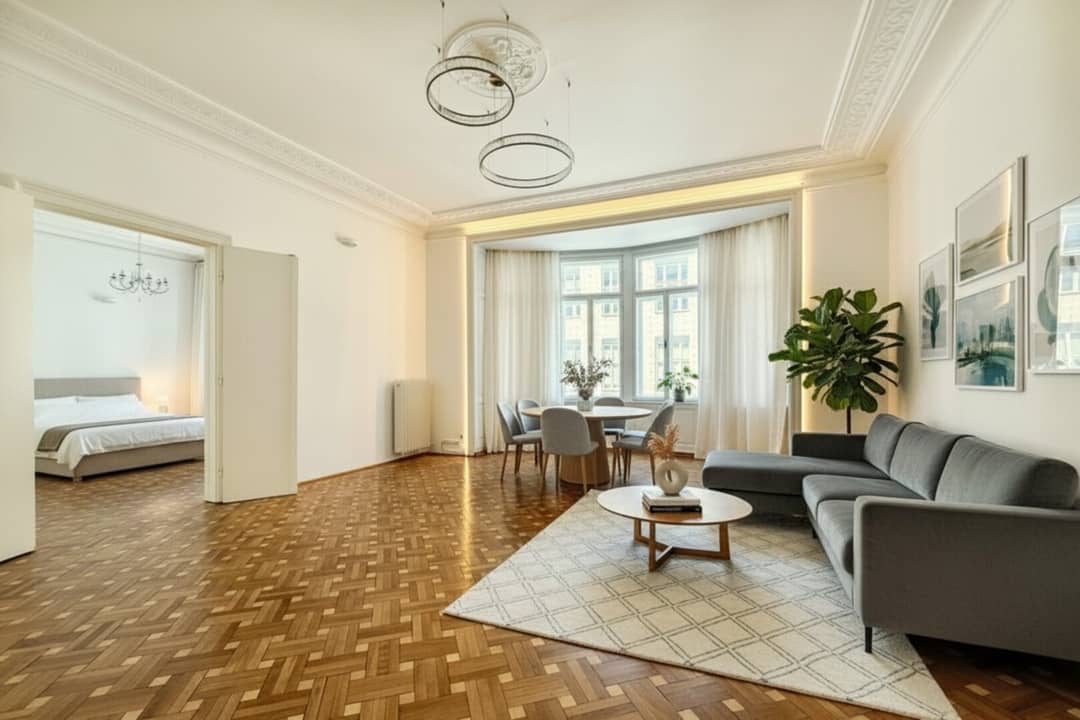 Apartment with historic charm near Stadtpark balcony