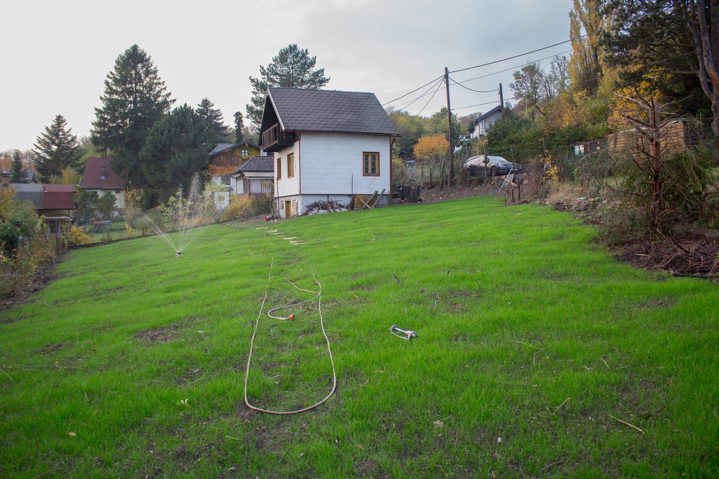 Wohnung with garden plots in green setting