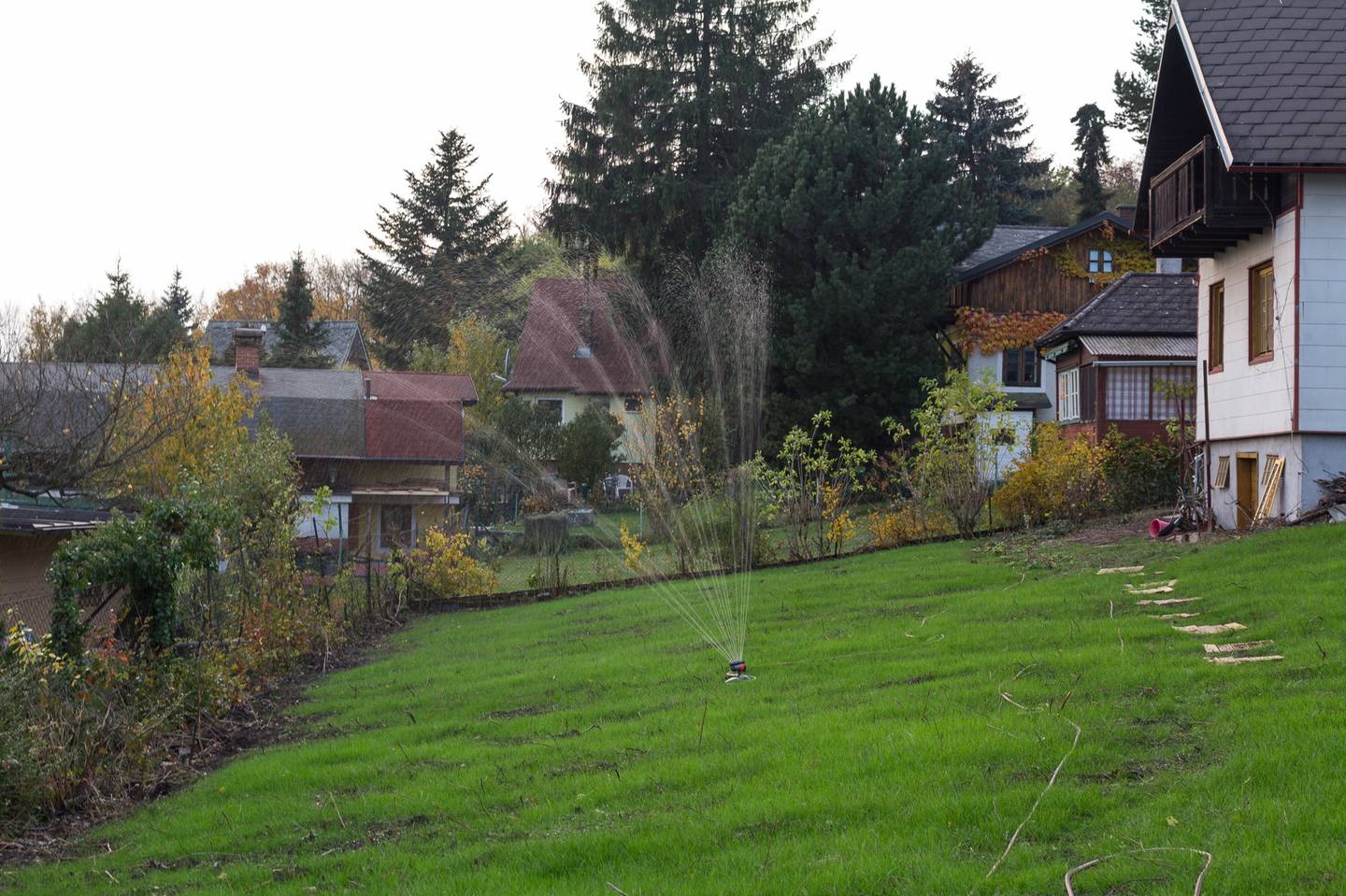 Wohnung with garden plots in green setting