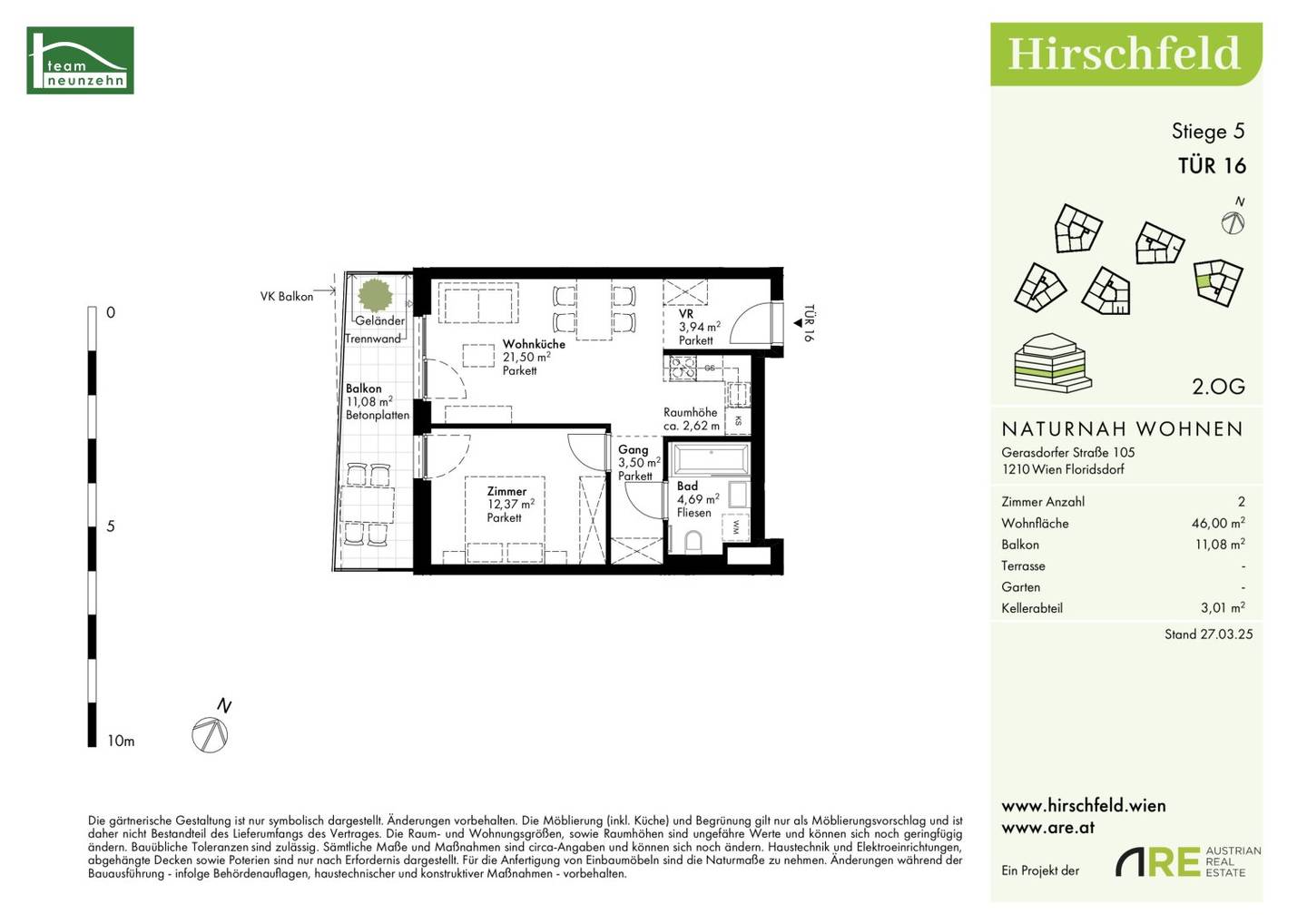New Build Apartment with Balcony near Forest and Marchfeldkanal