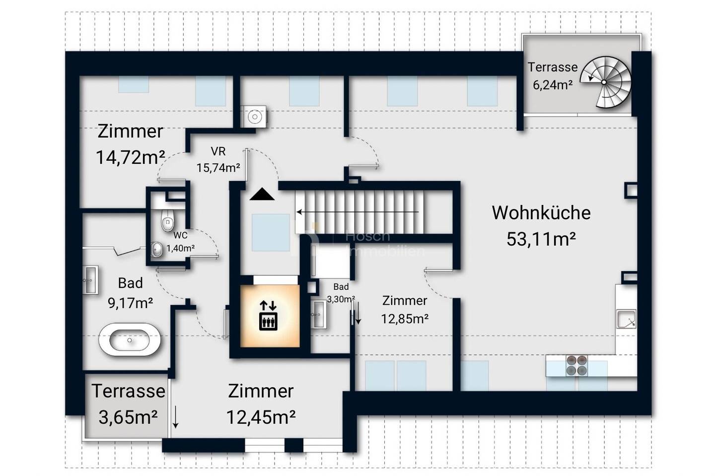 Dachgeschosswohnung Stammersdorf Brand new First occupancy Two terraces