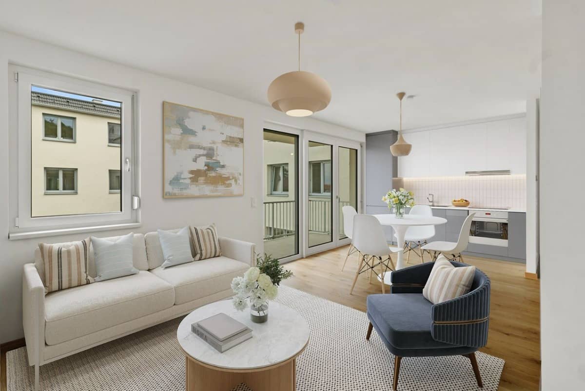Four room apartment with balcony in central green setting authentic and refined