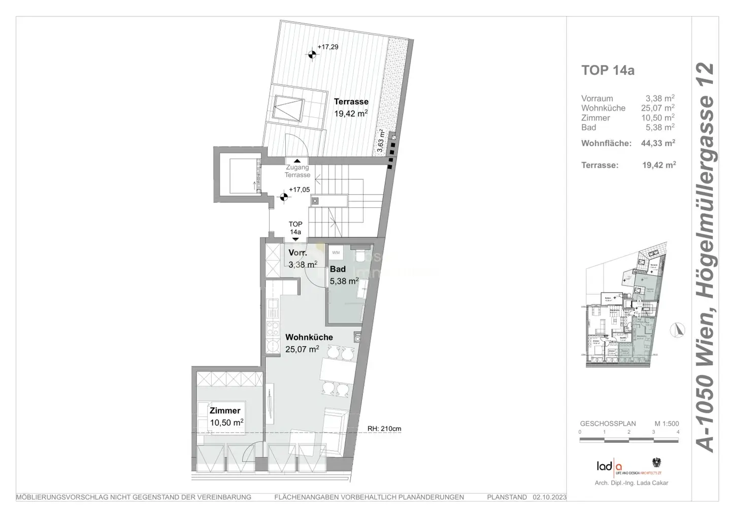 Dachgeschosswohnung Margareten Terrasse Erstbezug