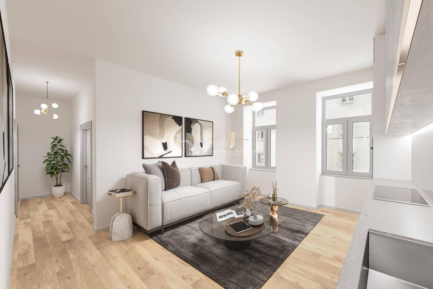 Apartment revitalized historic building near Schonbrunn
