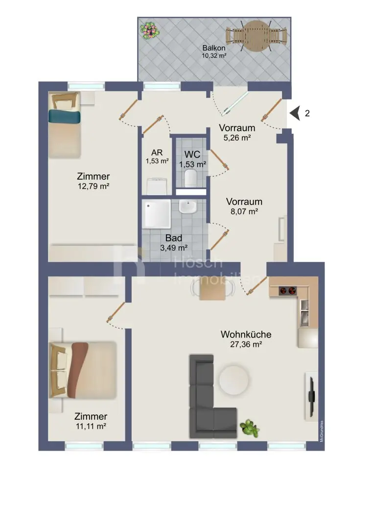 Apartment revitalized historic building near Schonbrunn