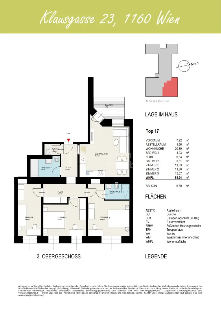 Wohnung Erstbezug mit Fußbodenheizung und Balkon