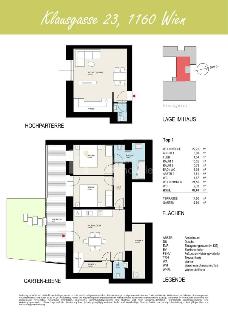 Apartment with garden and terrace first occupancy