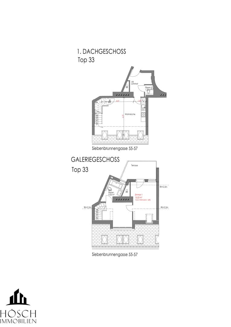 Top floor apartment in Margareten with terrace