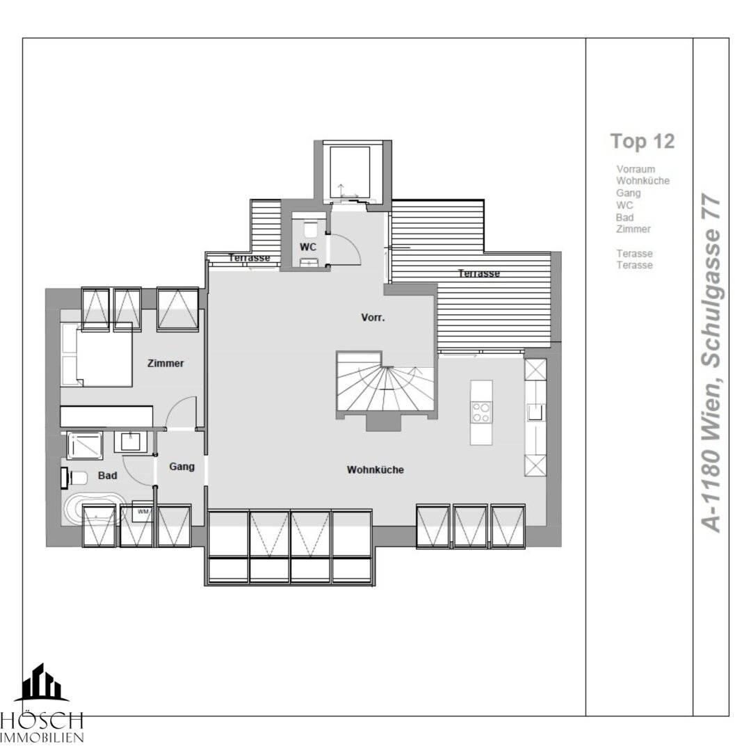 Penthouse mit zwei Terrassen Blick über Dächer