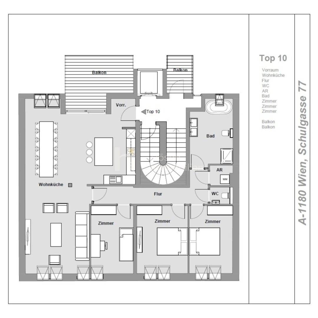 Wohnung Altbau mit Terrasse nahe Kutschkermarkt