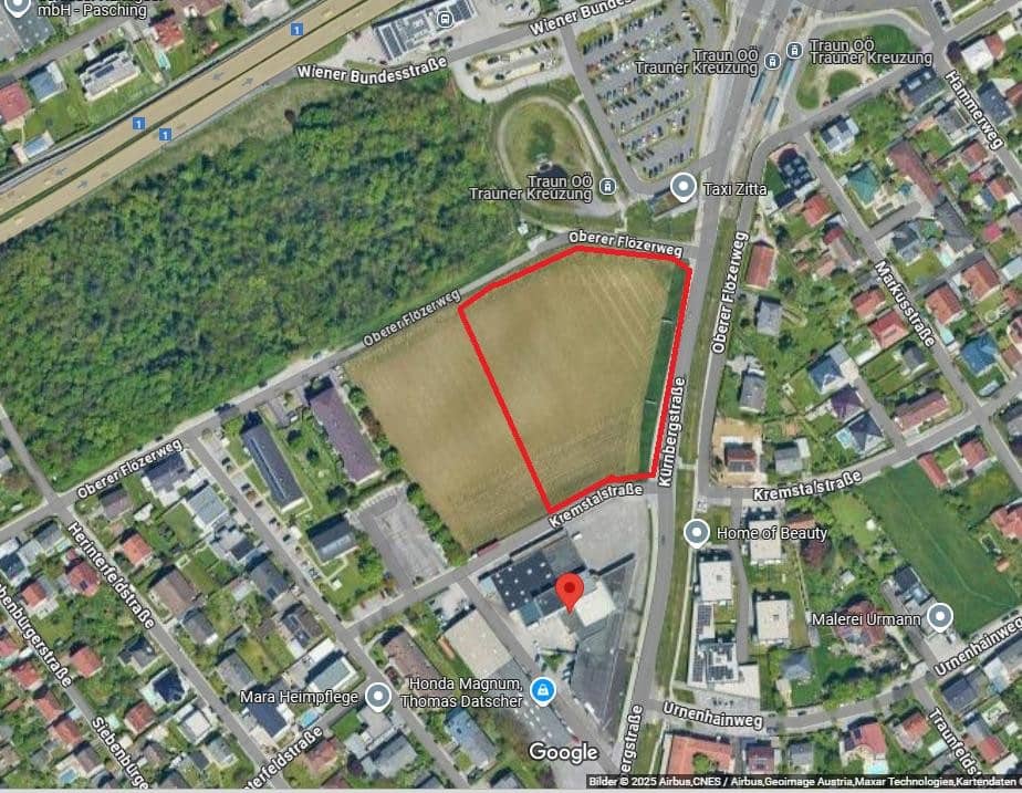 Gewerbegrundstück   mit MB1 Widmung  an der Trauner Kreuzung   KLEINERE GRÖSSEN AUF ANFRAGE