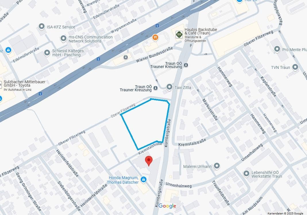 Gewerbegrundstück   mit MB1 Widmung  an der Trauner Kreuzung   KLEINERE GRÖSSEN AUF ANFRAGE