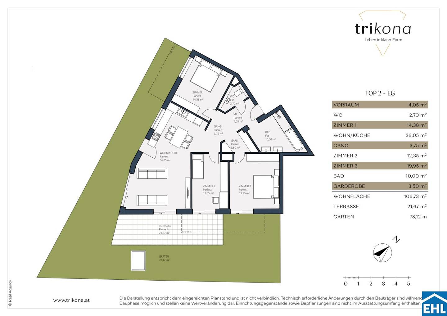Ground floor apartment with garden and terrace