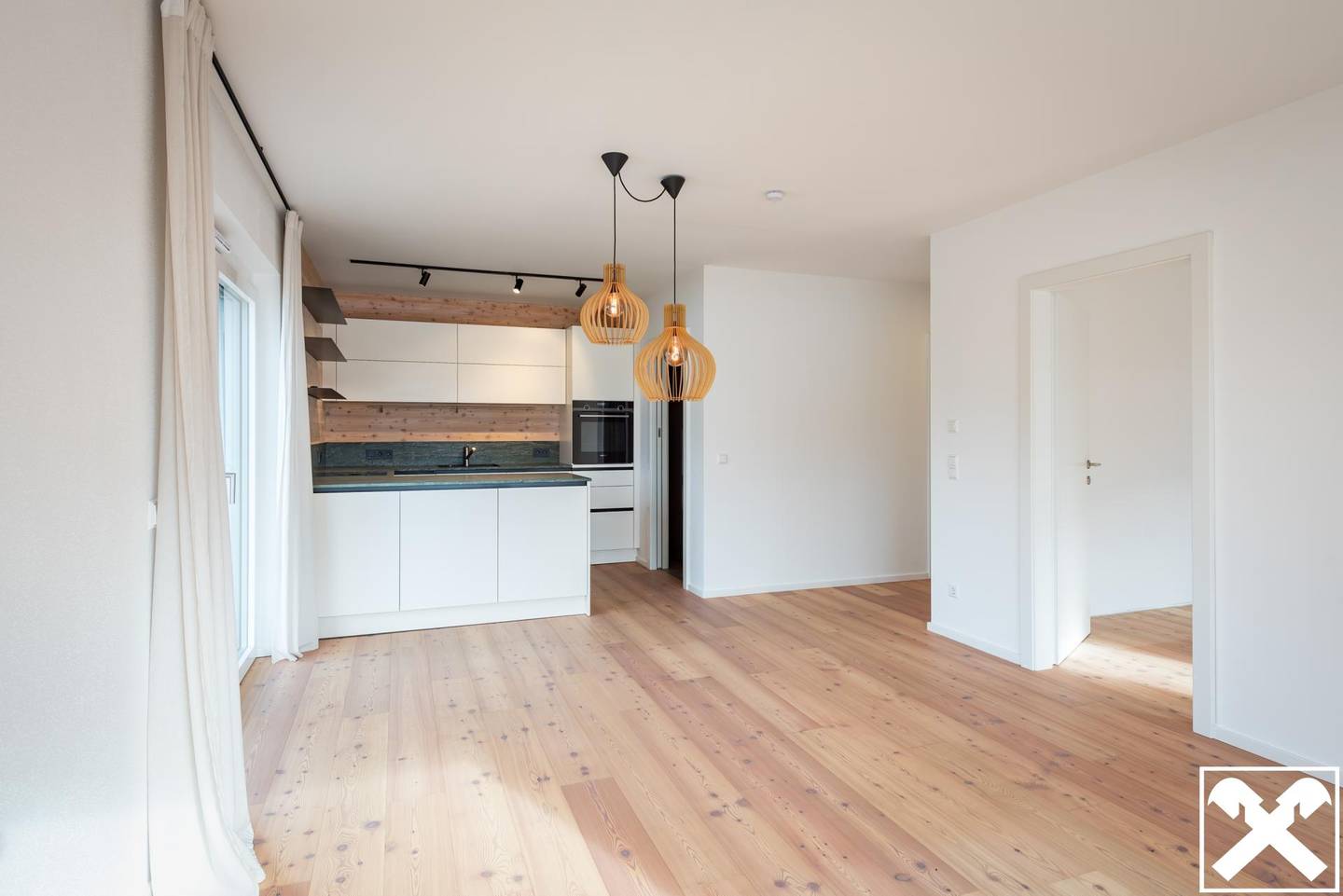 Apartment with large balcony and private sauna