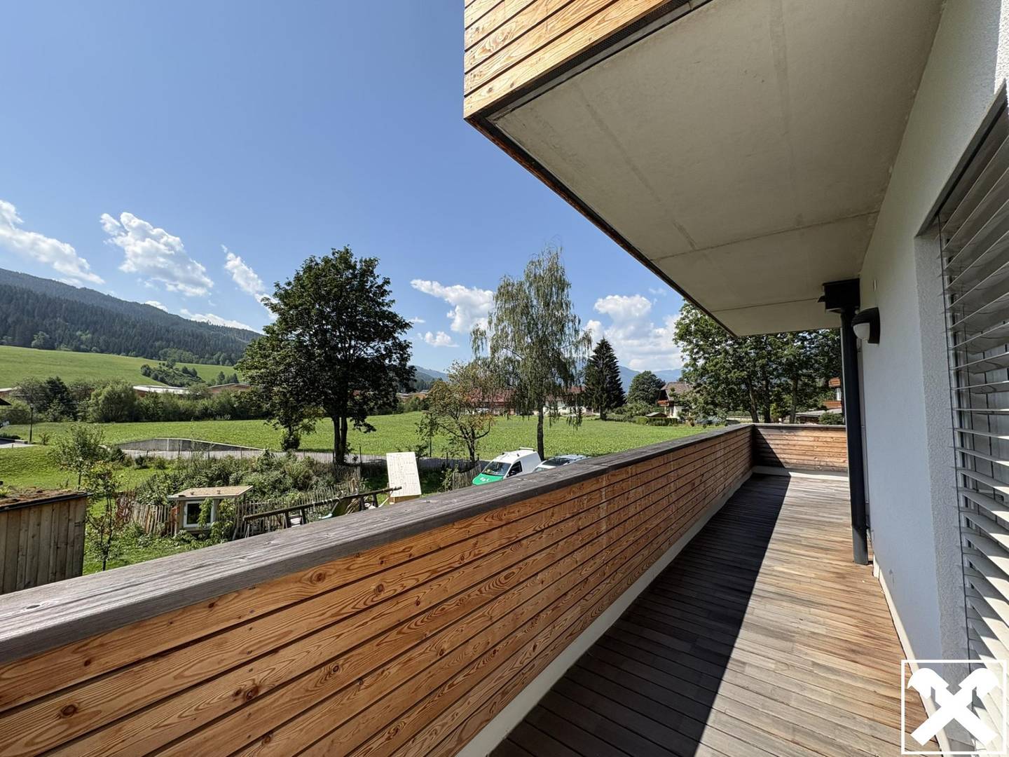 Apartment with large balcony and private sauna