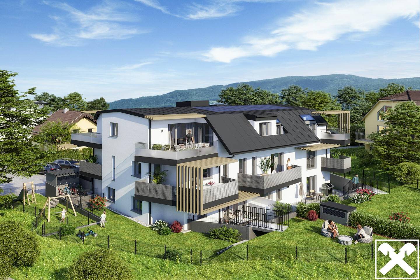 New build apartment with terrace and garden Seenland