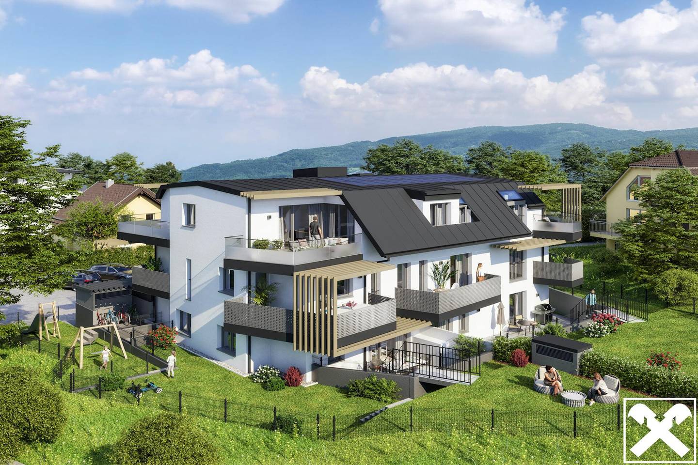New build apartment with terrace and garden Seenland