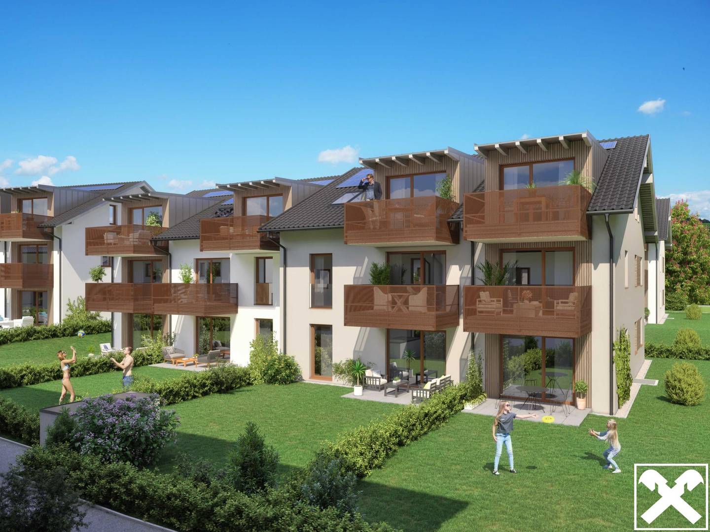 Top floor apartment new build Hallwang balcony