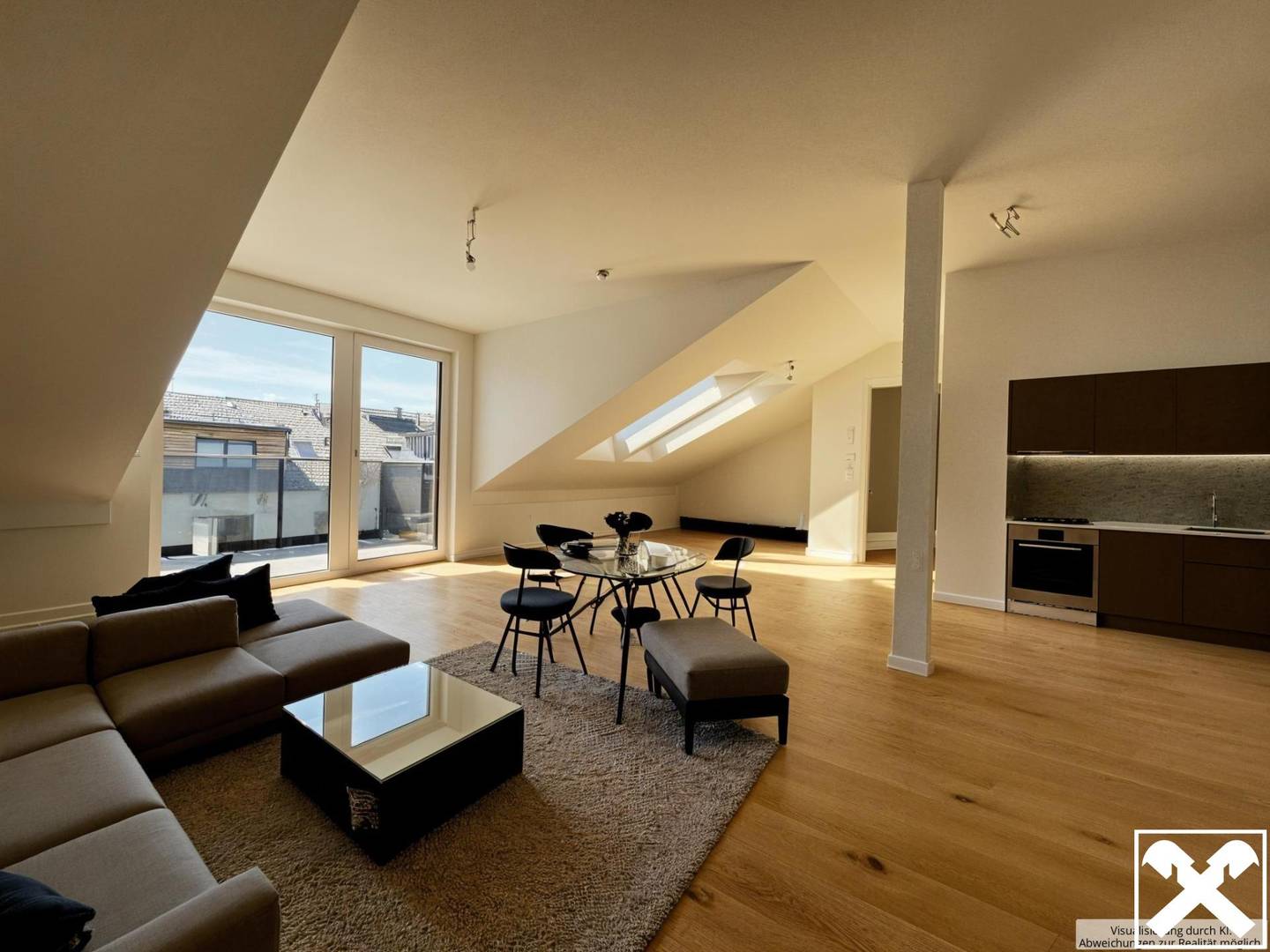 Top floor apartment new build balcony and lift