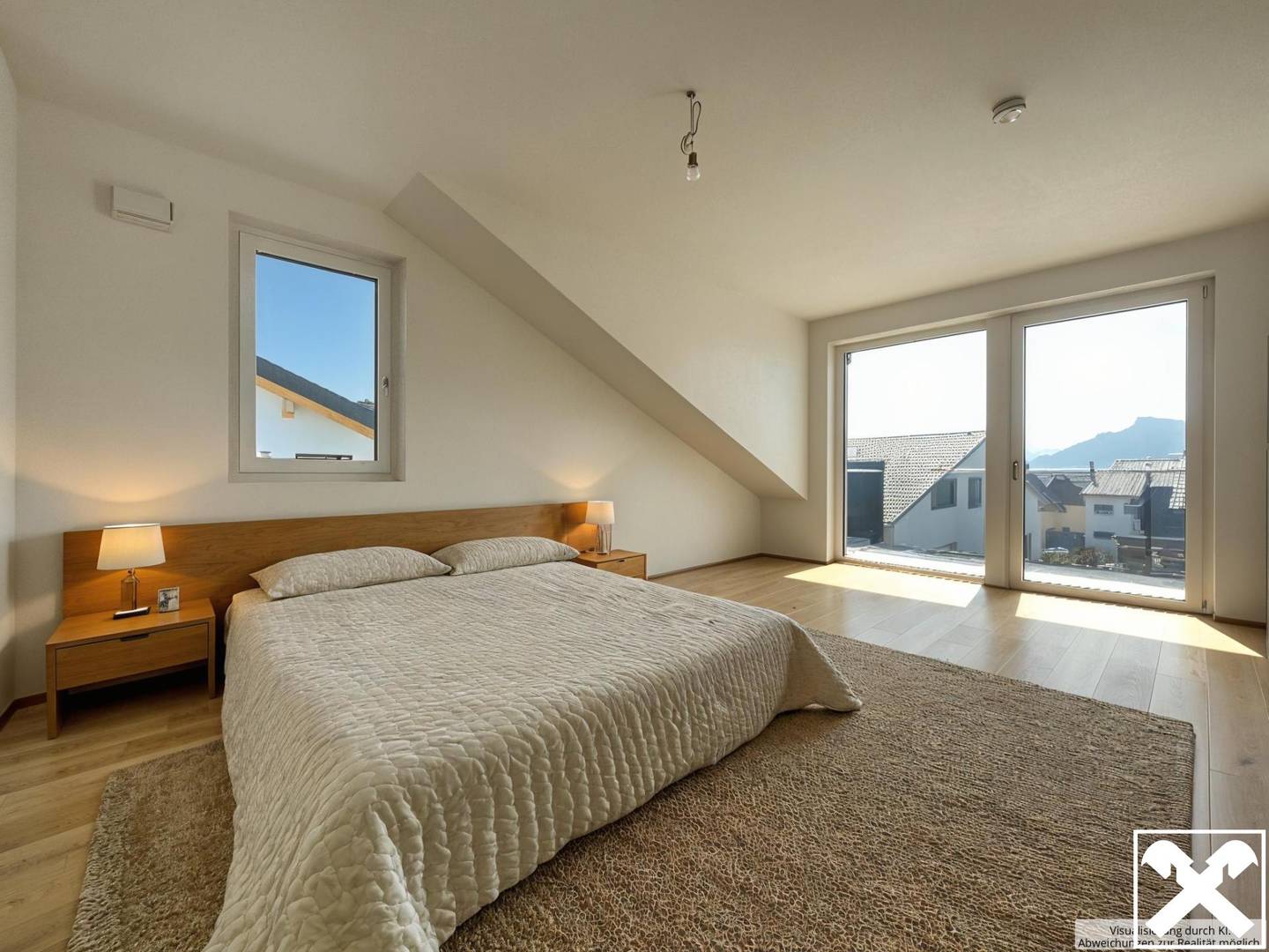 Top floor apartment new build balcony and lift