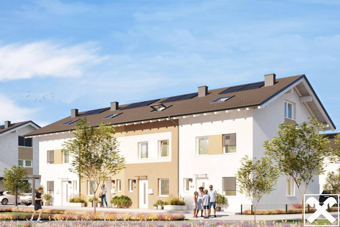 Neubau: Eckreihenhaus am Blumenfeld
