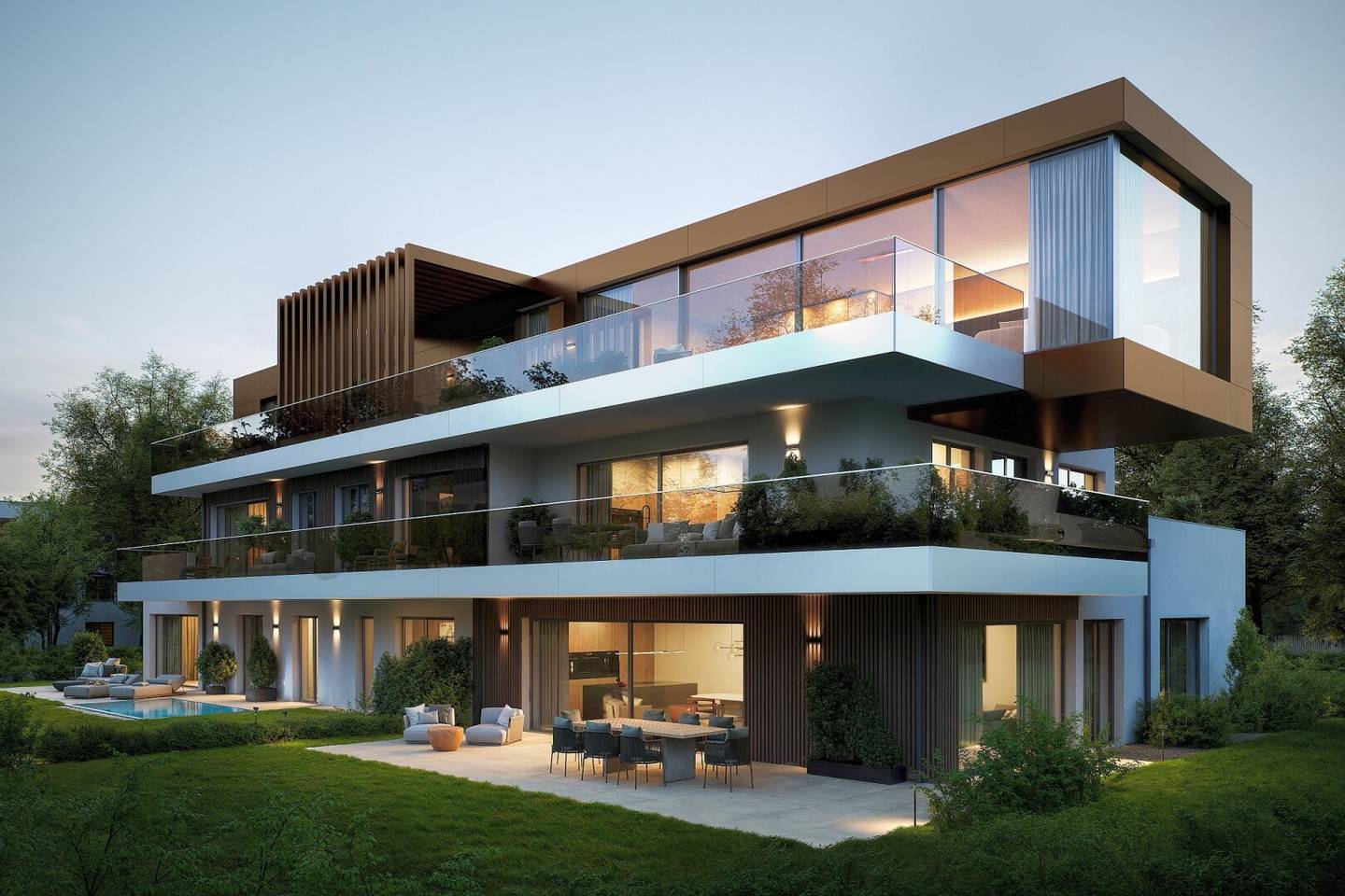 Penthouse with southwest roof terrace in a quiet location