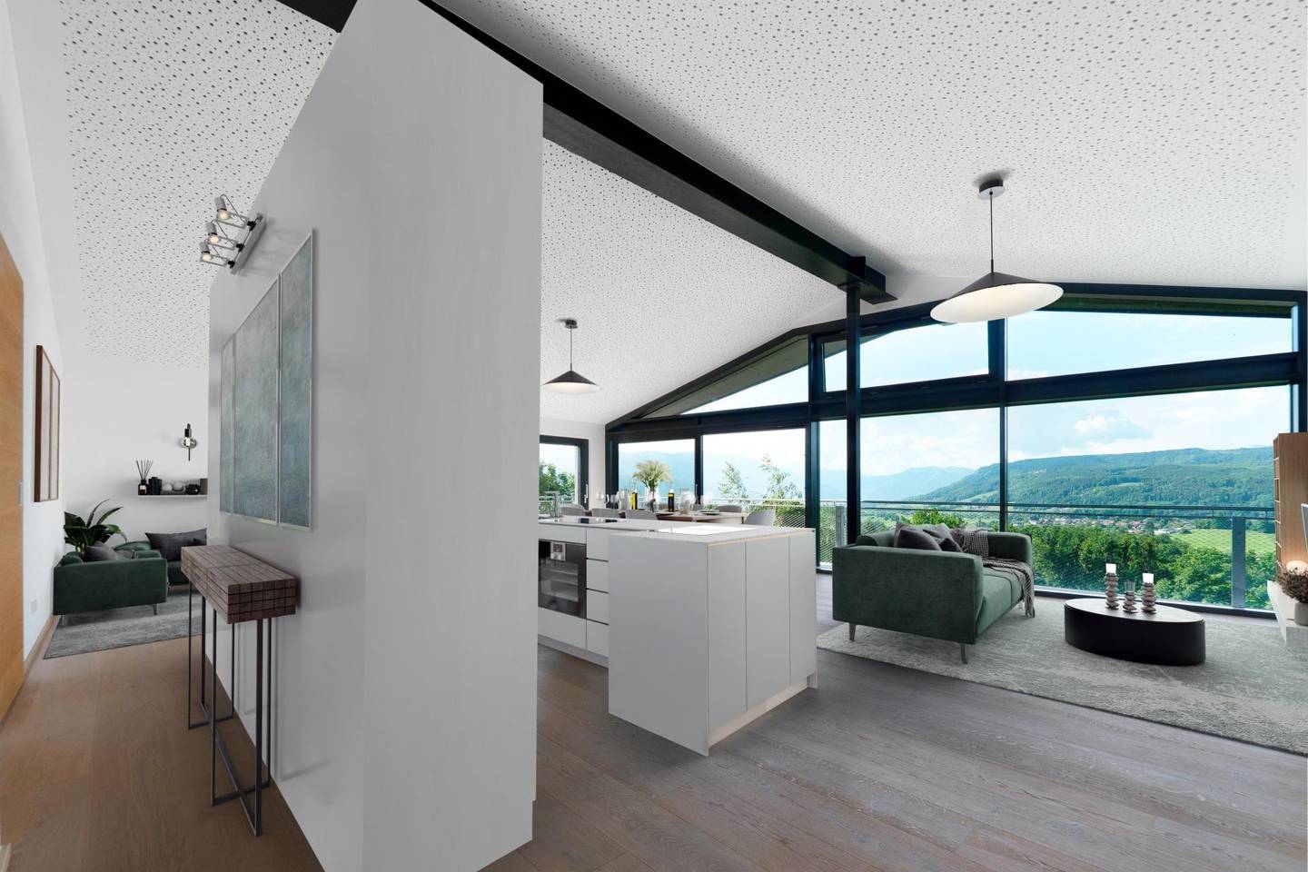 Top floor apartment lake view terrace parking