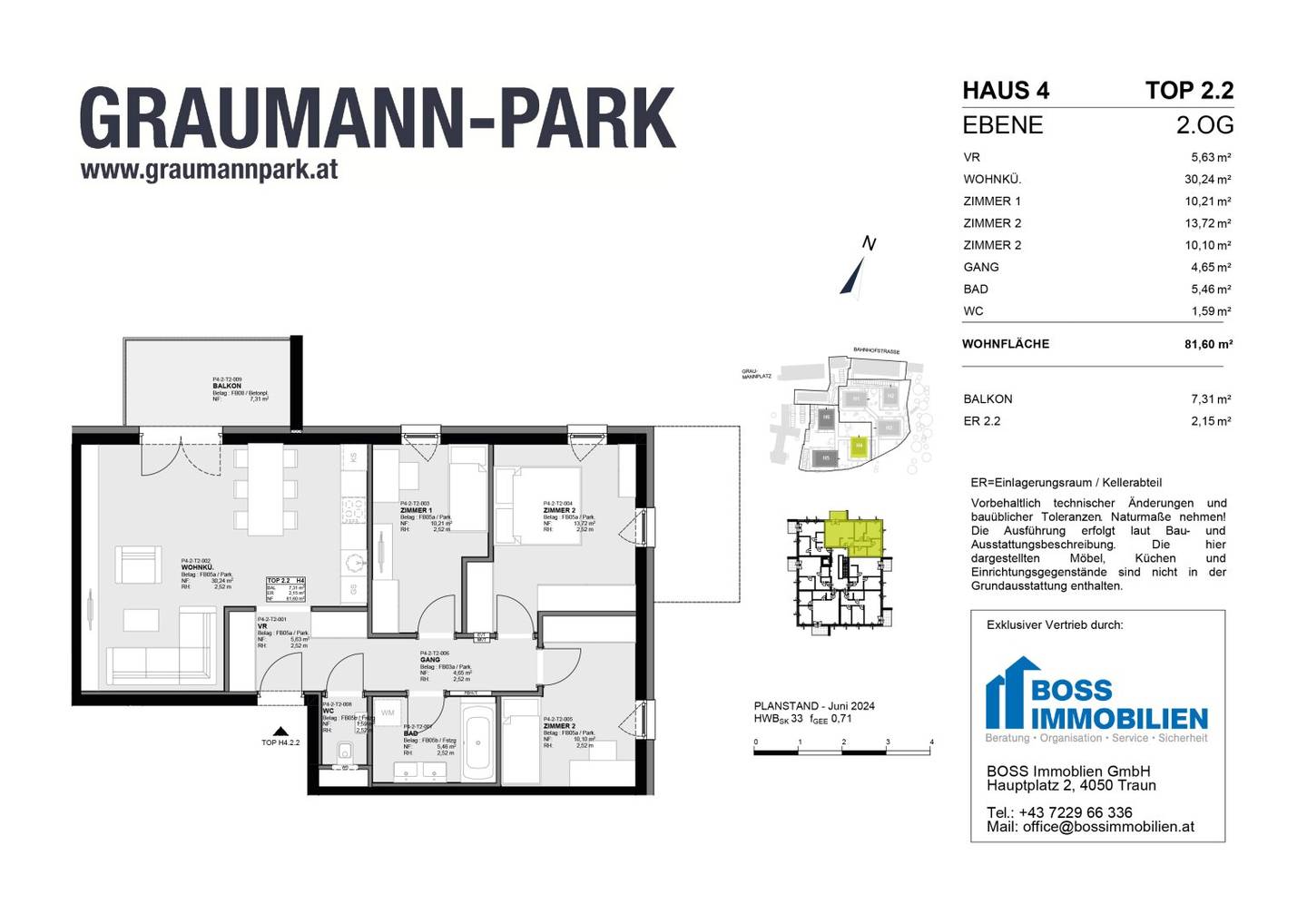 New build apartment in Graumann Park with terrace
