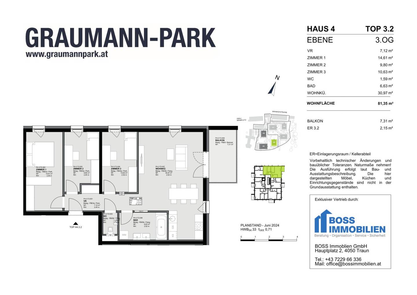 Wohnung Graumann Park Erstbezug Kühlung