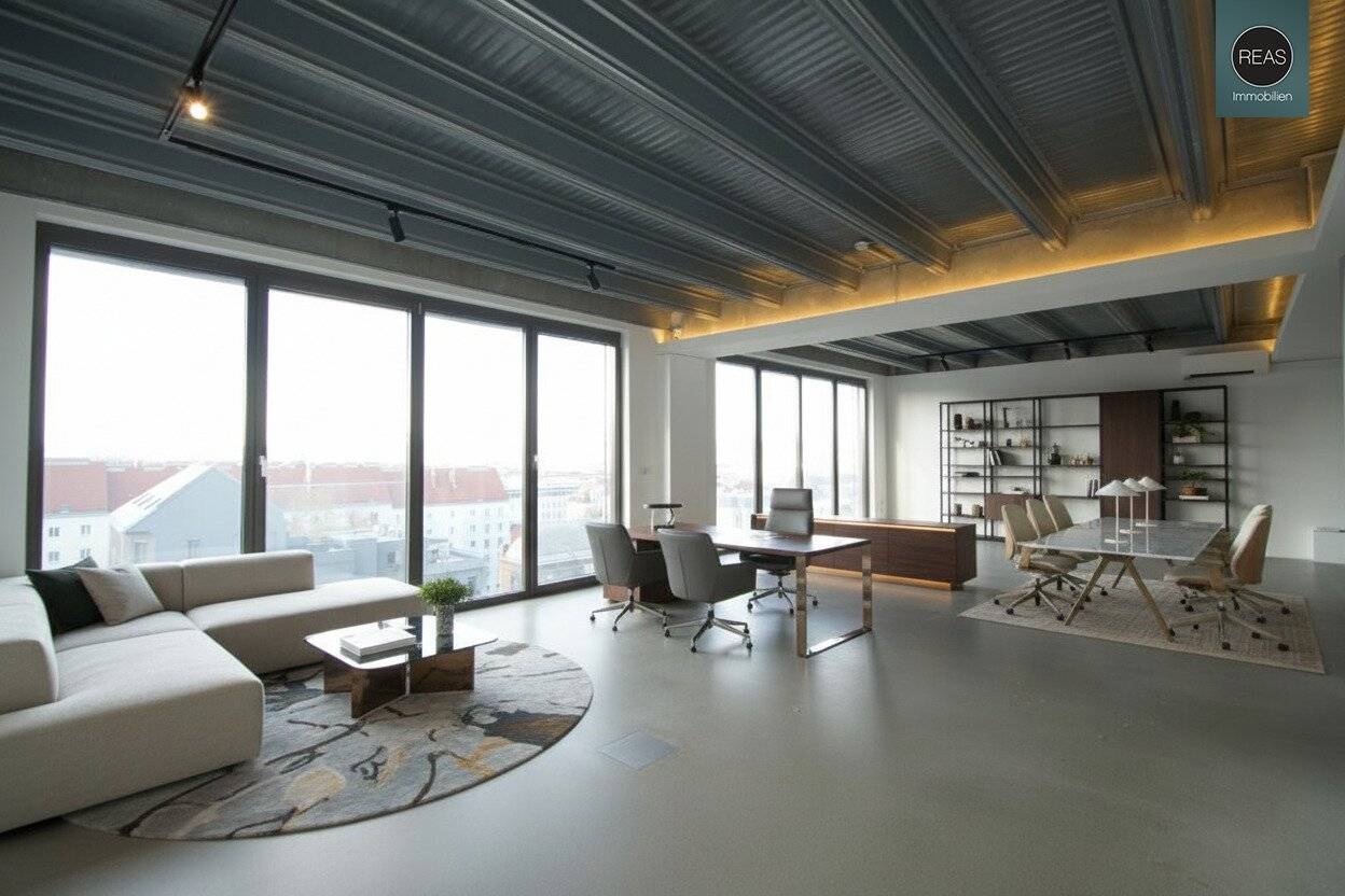 Penthouse Loft mit zwei Terrassen und Stadtblick in der Brotfabrik Wien