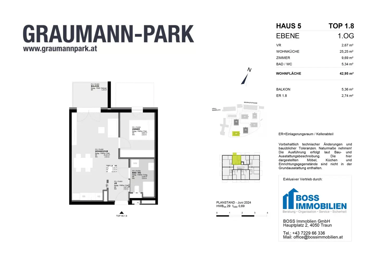 Neubau Wohnung Graumannpark Zentrum Traun