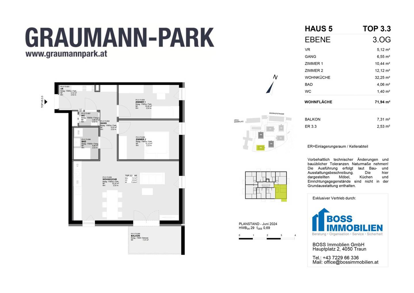 Newly built apartment Graumann Park Traun center