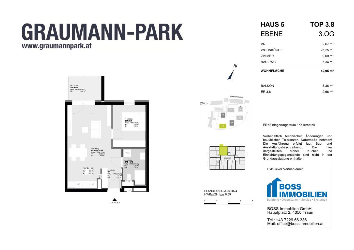 Graumannpark Center Traun with Balcony