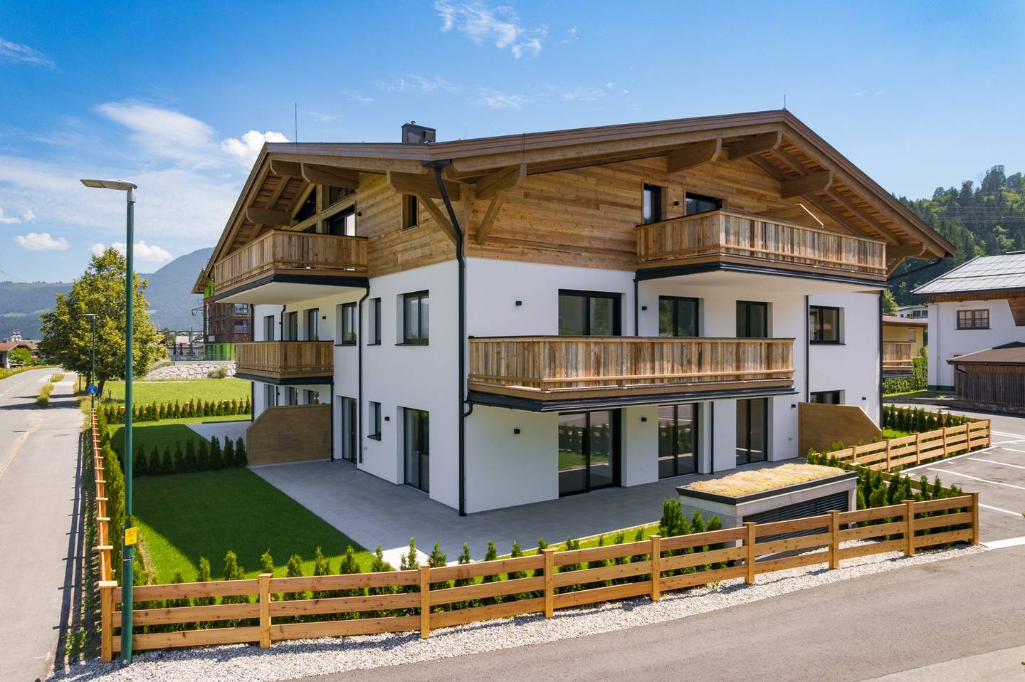 Neubauwohnung Blick aufs Kaisergebirge Terrasse