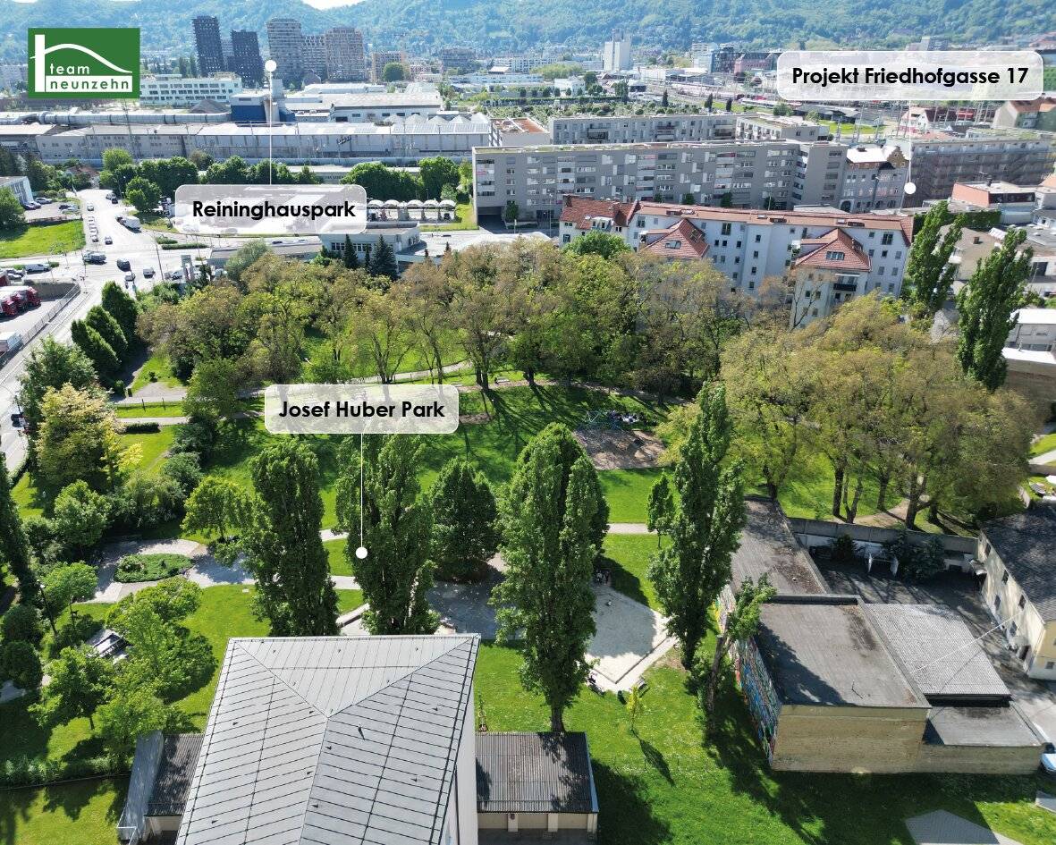 Friedhofgasse - Josef-Huber Park - Reininghauspark