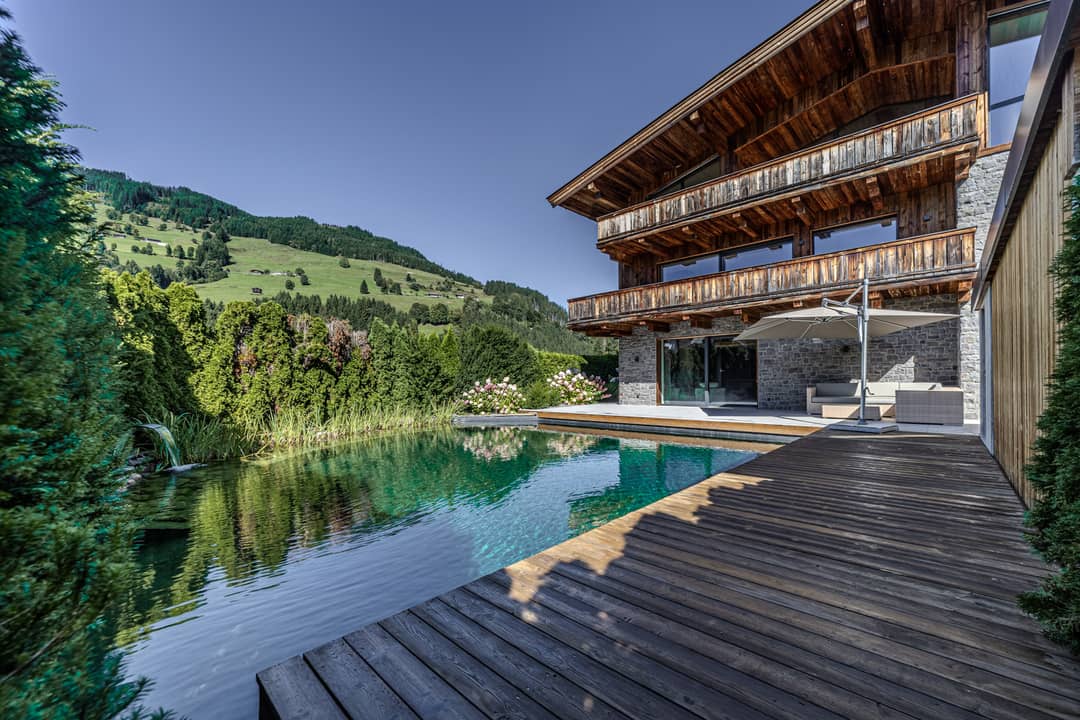 Apartment in Aurach near Kitzbühel with private swimming pond and terrace