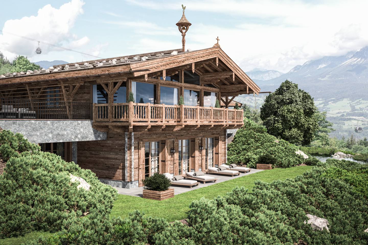 New build apartment ski in ski out with lake house