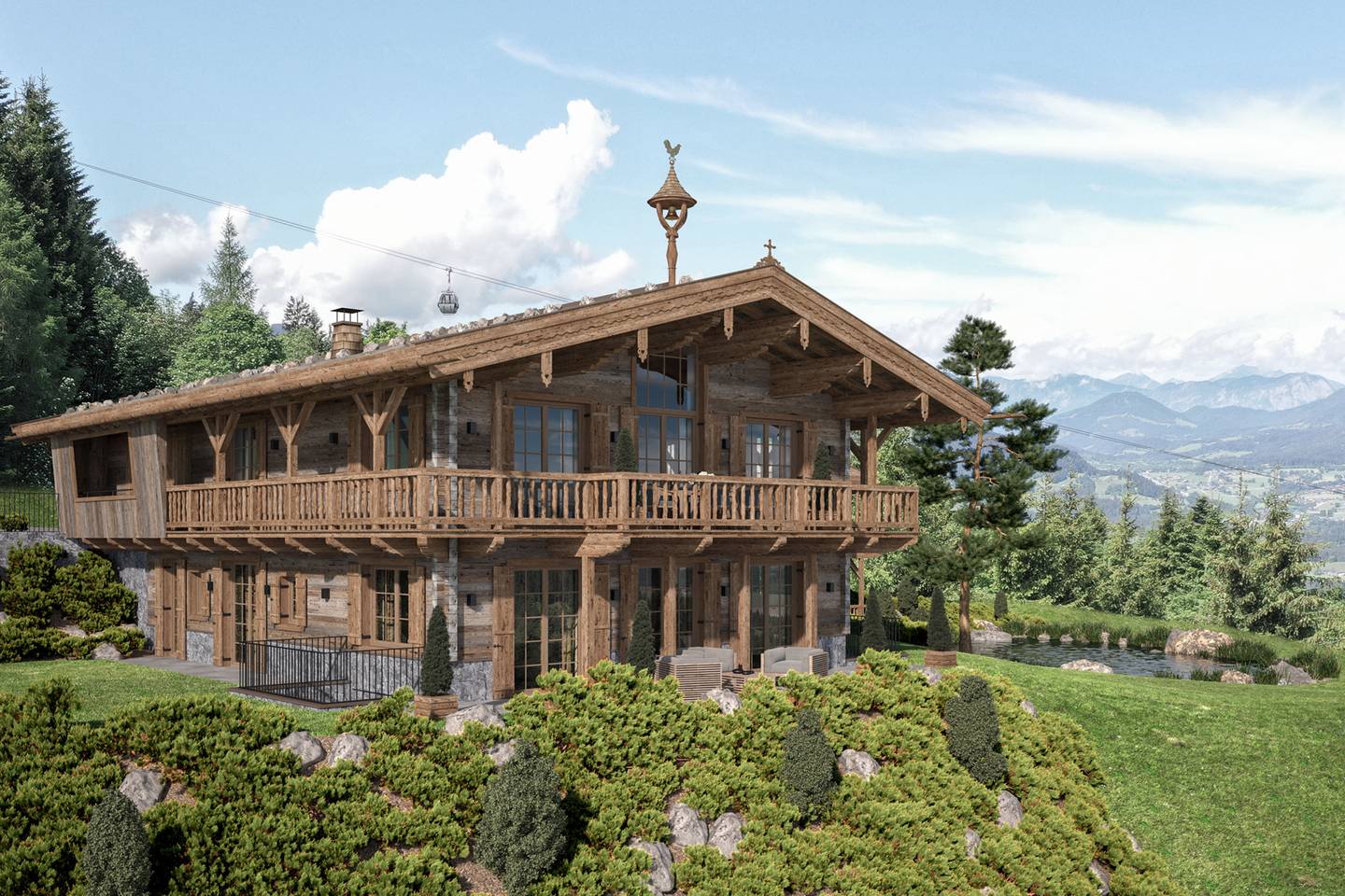 New build apartment ski in ski out with lake house