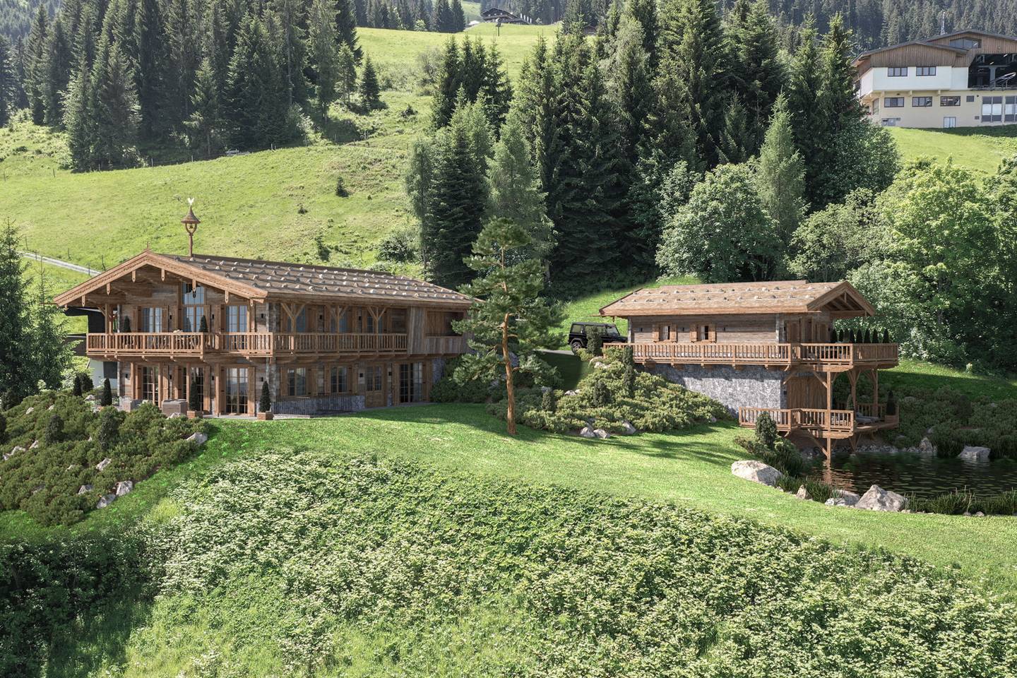 New build apartment ski in ski out with lake house