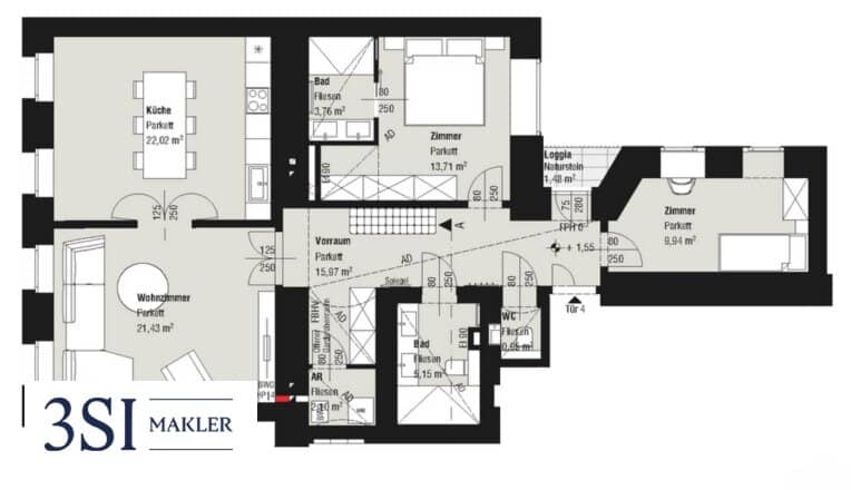 Erdgeschosswohnung mit Terrasse und Hofanteil