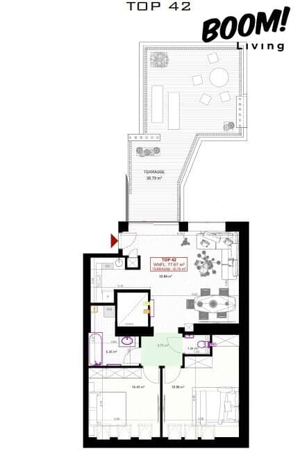 Penthouse Apartment Favoriten 86m²