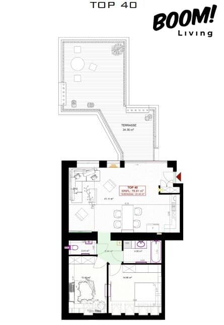 Penthouse Favoriten 87m²
