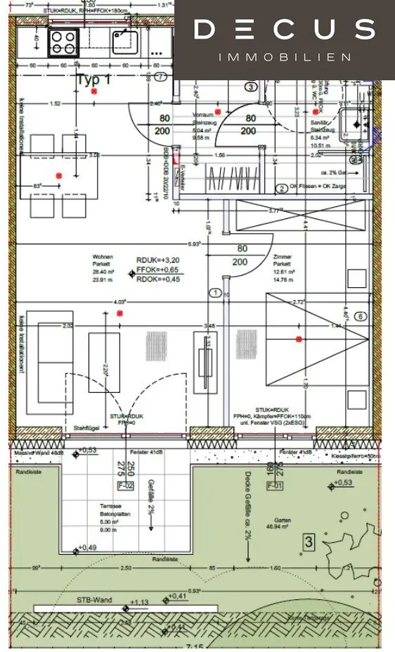 Ground floor apartment near station with terrace