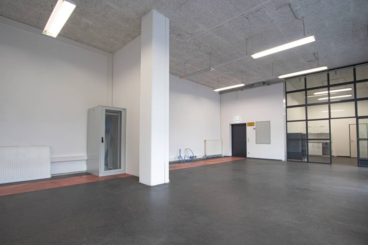 Loft apartment with attached storage area and freight elevator