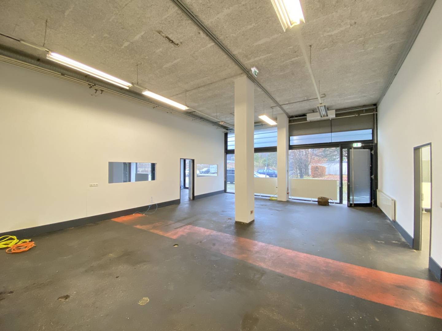 Loft apartment with attached storage area and freight elevator