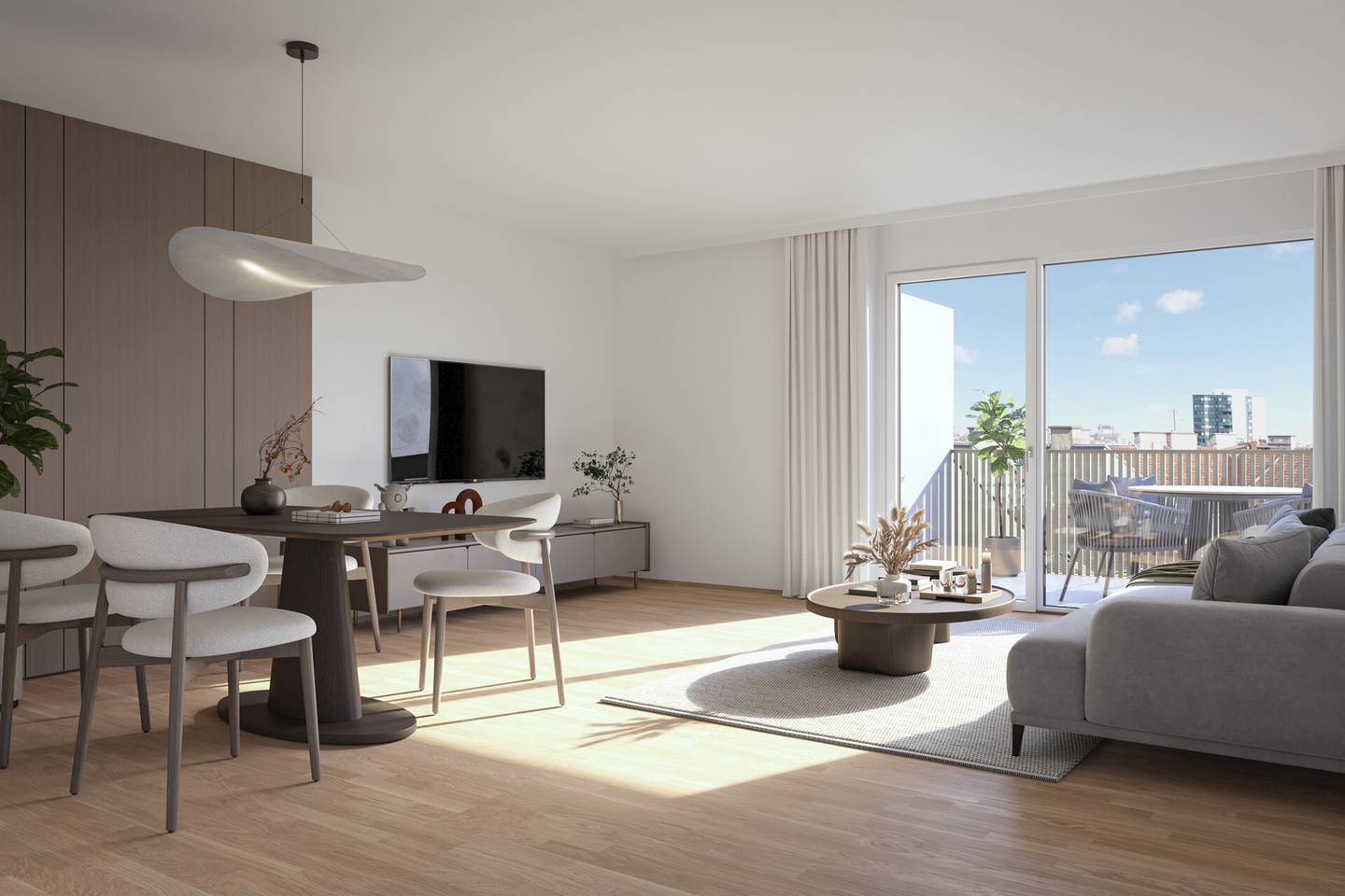 Apartment new build with south facing balcony