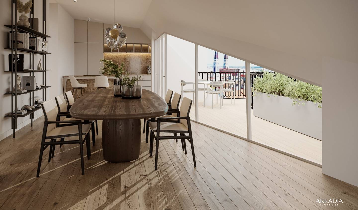 Top floor apartment with terrace and lift