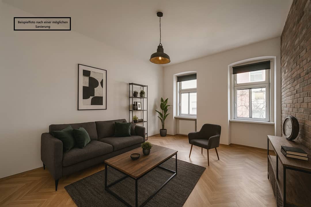 Wohnung im Altbau kompakt und sanierungsbedürftig